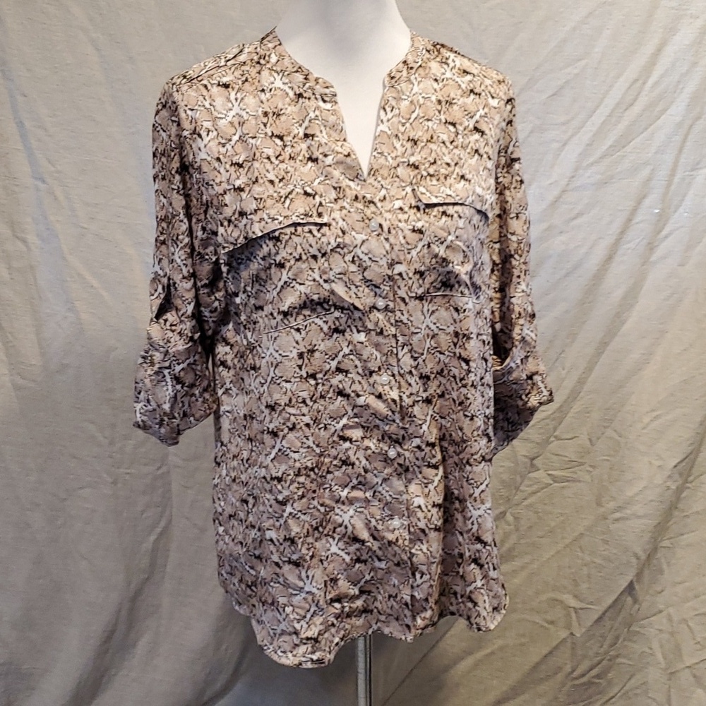 Calvin Klein Snakeskin Blouse SZ MD NWT